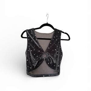 Starry Black Velvet Women's Top
